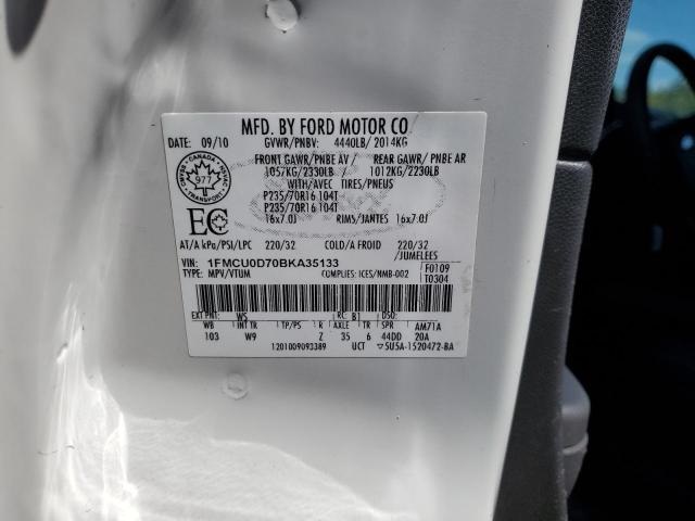 Photo 14 from auction – 2011 FORD ESCAPE XLT with VIN 1FMCU0D70BKA35133