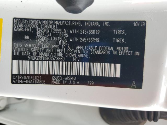 Photo 14 from auction – 2019 TOYOTA HIGHLANDER with VIN 5TDKZRFH8KS573860