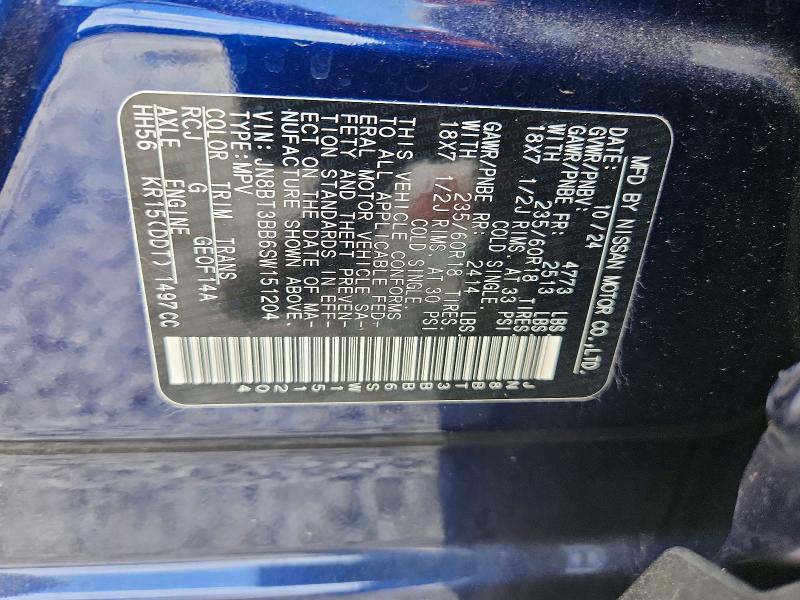 Photo 14 from auction – 2025 NISSAN ROGUE with VIN JN8BT3BB6SW151204