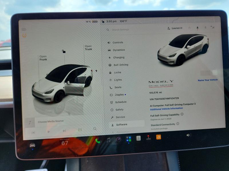 Photo 9 from auction – 2022 TESLA MODEL Y with VIN 7SAYGDEF4NF534729