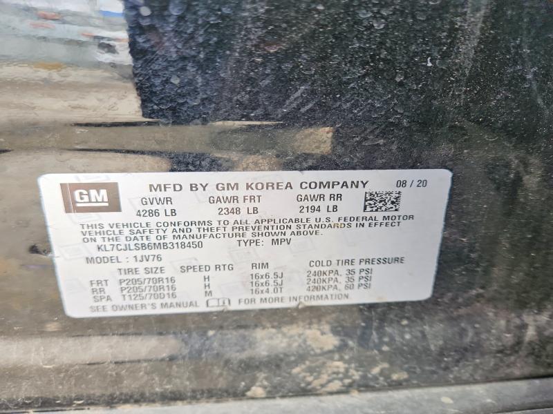 Photo 14 from auction – 2021 CHEVROLET TRAX with VIN KL7CJLSB6MB318450