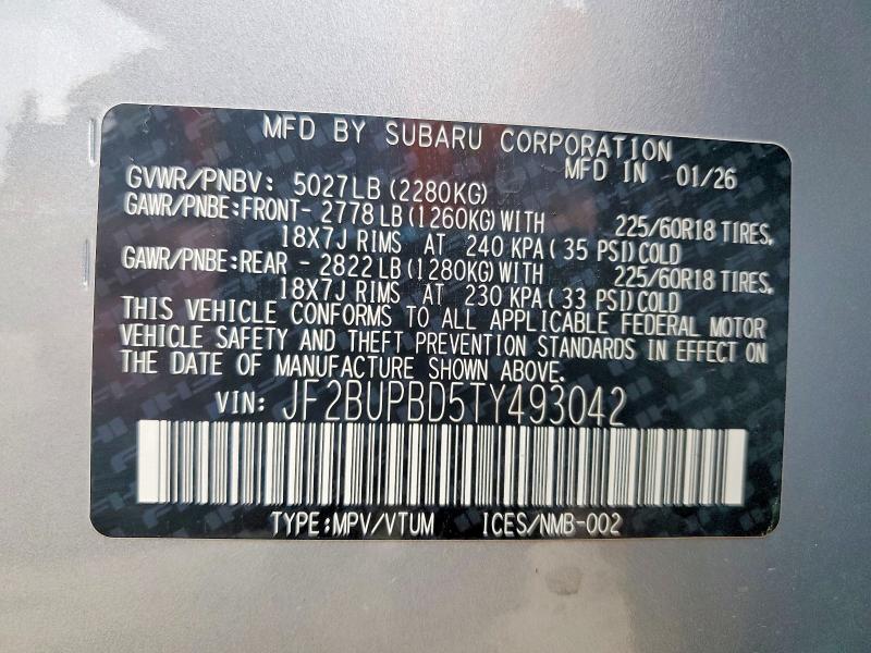 Foto 14 de la subasta – 2026 SUBARU OUTBACK con VIN JF2BUPBD5TY493042
