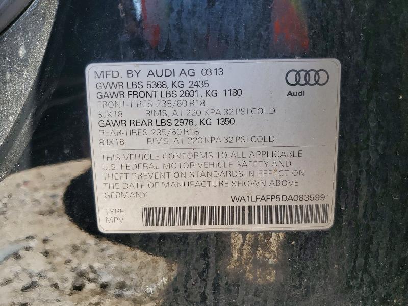 Photo 14 from auction – 2013 AUDI Q5 with VIN WA1LFAFP5DA083599