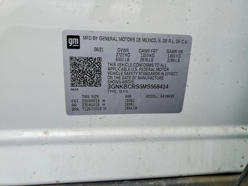 Photo 14 from auction – 2021 CHEVROLET BLAZER with VIN 3GNKBCRS6MS568414
