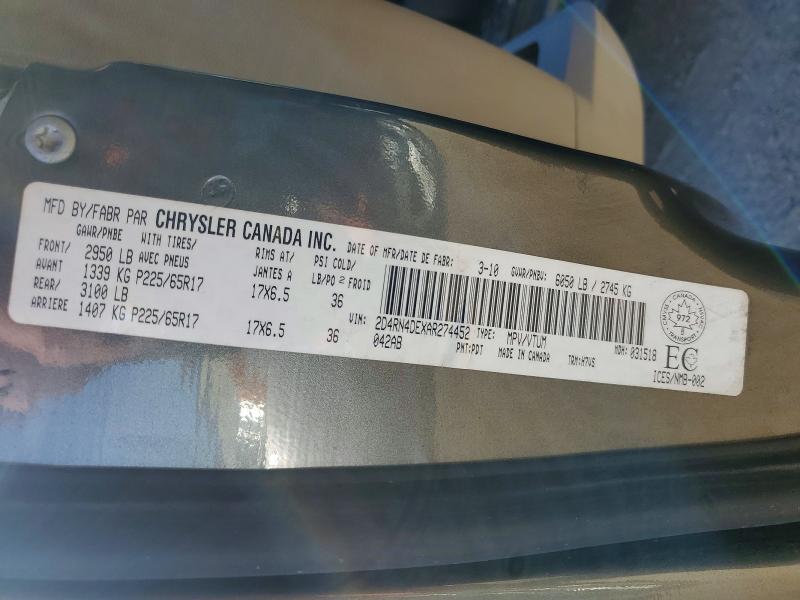 Photo 14 from auction – 2010 DODGE GRAND CARAVAN with VIN 2D4RN4DEXAR274452