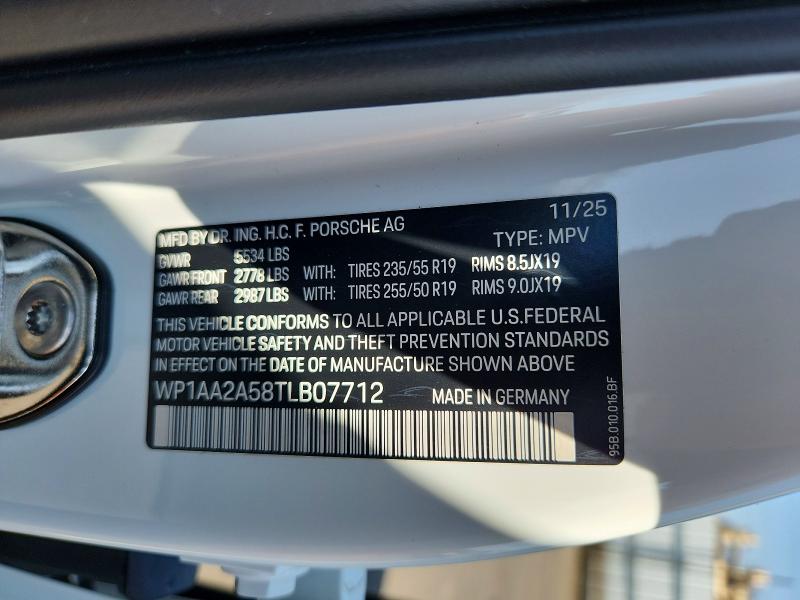 Photo 14 from auction – 2026 PORSCHE MACAN with VIN WP1AA2A58TLB07712