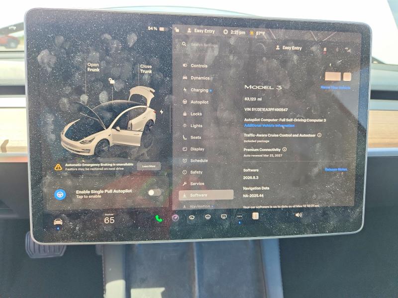 Photo 9 from auction – 2023 TESLA MODEL 3 with VIN 5YJ3E1EA3PF490547