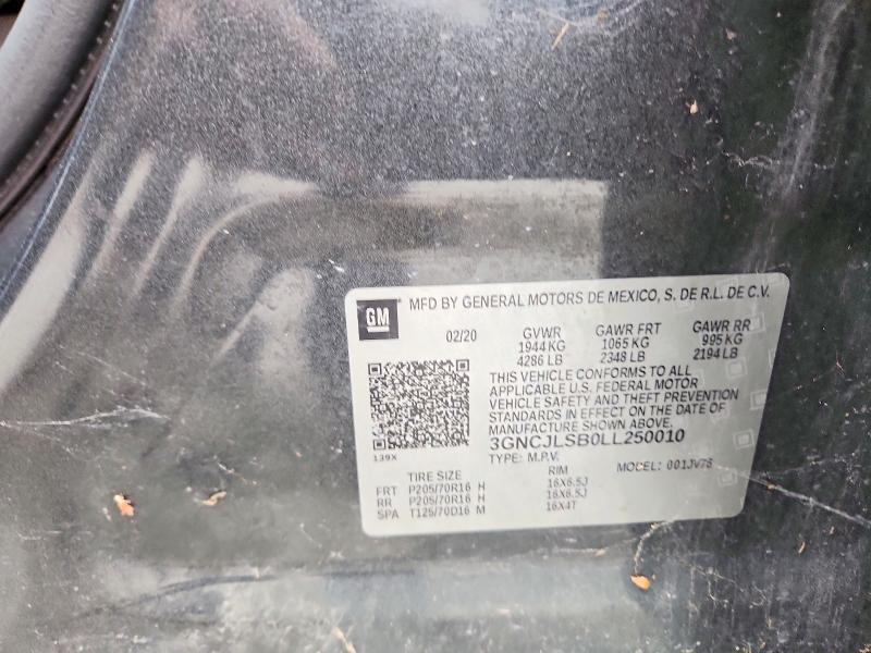 Photo 14 from auction – 2020 CHEVROLET TRAX with VIN 3GNCJLSB0LL250010