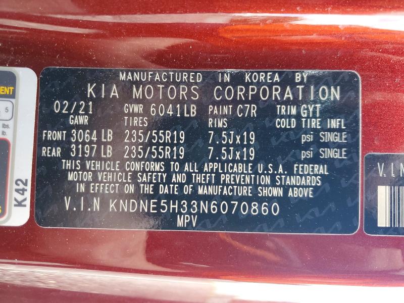 Photo 14 from auction – 2022 KIA CARNIVAL with VIN KNDNE5H33N6070860