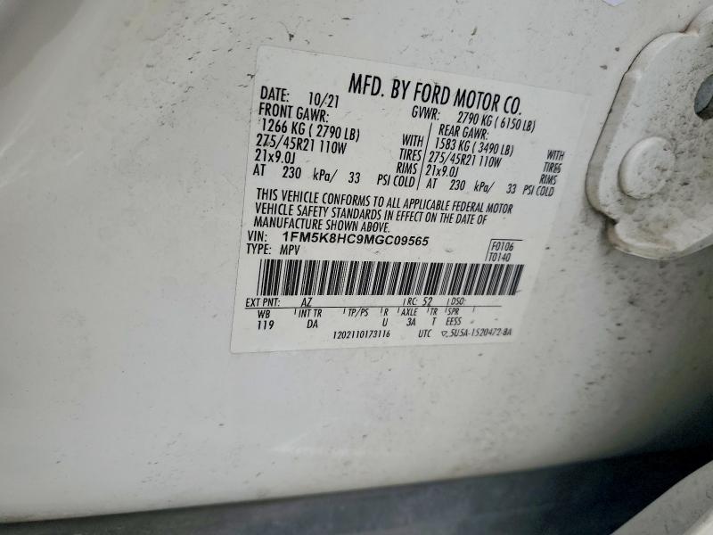 Photo 14 from auction – 2021 FORD EXPLORER with VIN 1FM5K8HC9MGC09565