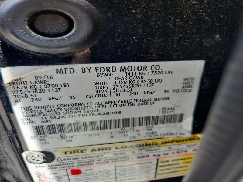 Photo 14 from auction – 2017 FORD EXPEDITION with VIN 1FMJK1KT8HEA26366