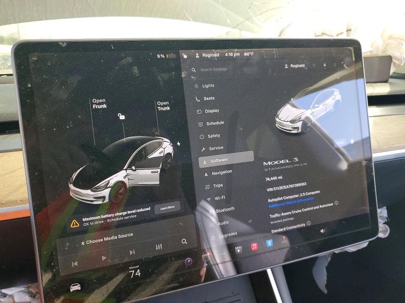 Photo 9 from auction – 2019 TESLA MODEL 3 with VIN 5YJ3E1EA7KF399063