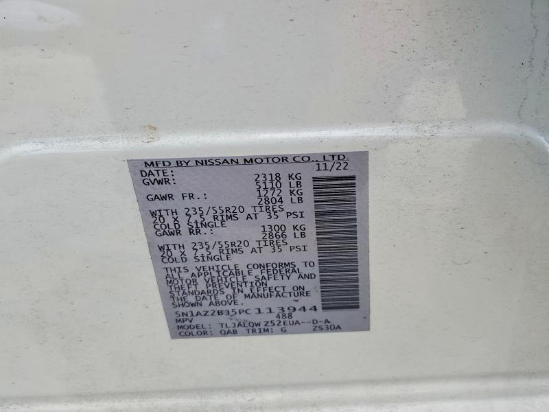 Photo 14 from auction – 2023 NISSAN MURANO with VIN 5N1AZ2BJ5PC113944