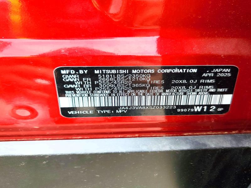 Photo 14 from auction – 2025 MITSUBISHI OUTLANDER with VIN JA4J3VA8XSZ033223