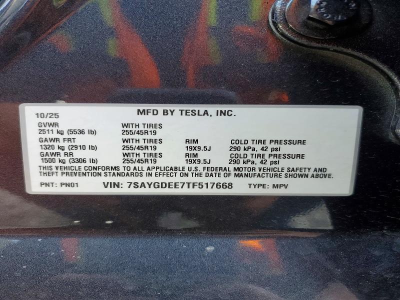 Photo 14 from auction – 2026 TESLA MODEL Y with VIN 7SAYGDEE7TF517668