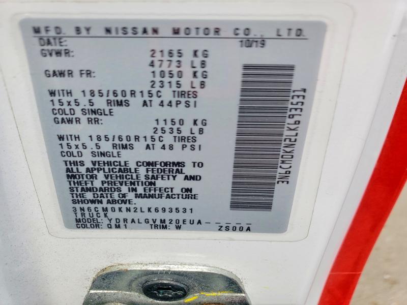 Photo 14 from auction – 2020 NISSAN NV200 with VIN 3N6CM0KN2LK693531