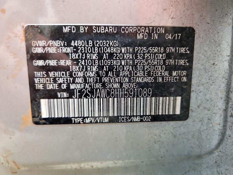 Photo 14 from auction – 2017 SUBARU FORESTER with VIN JF2SJAWC8HH591089