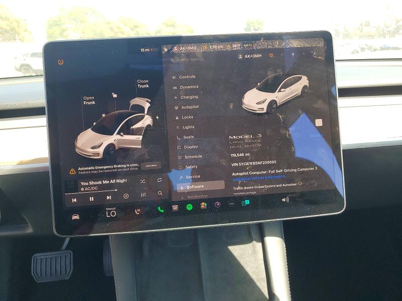 Photo 9 from auction – 2022 TESLA MODEL 3 with VIN 5YJ3E1EB5NF206695
