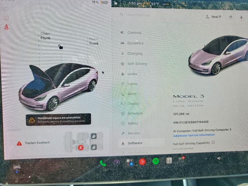 Photo 9 from auction – 2019 TESLA MDL 3 with VIN 5YJ3E1EB8KF194408