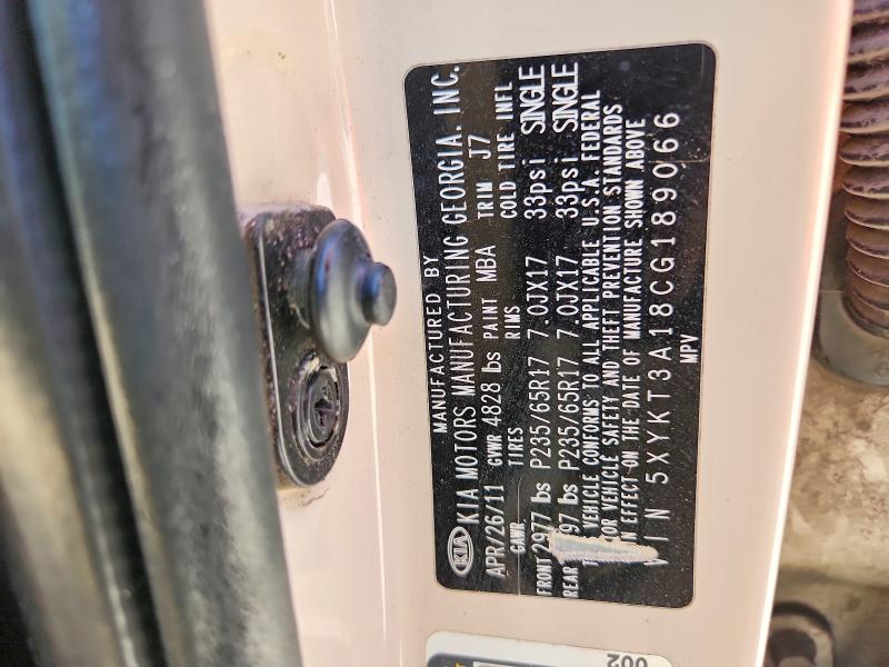 Photo 14 from auction – 2012 KIA SORENTO with VIN 5XYKT3A18CG189066