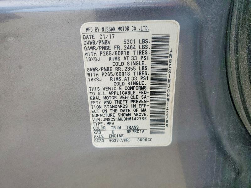 Photo 14 from auction – 2017 INFINITI QX70 with VIN JN8CS1MU0HM142786