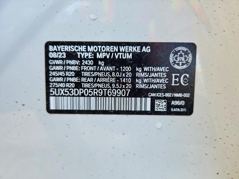 Фото 14 с аукциона – 2024 BMW X3 с VIN 5UX53DP05R9T69907