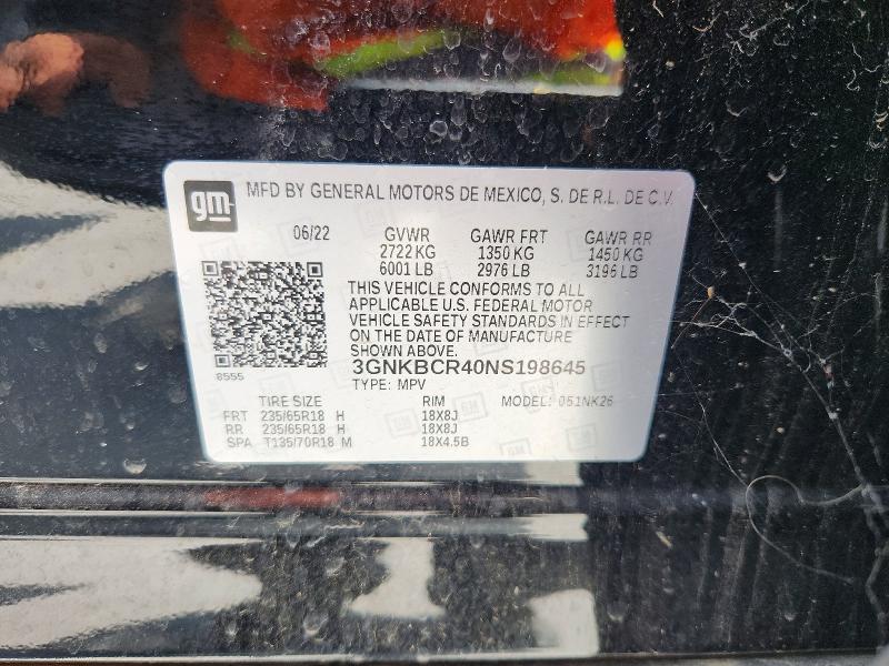 Photo 14 from auction – 2022 CHEVROLET BLAZER with VIN 3GNKBCR40NS198645