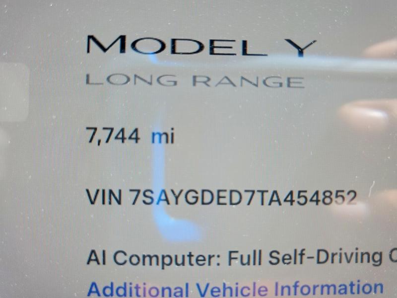 Photo 9 from auction – 2026 TESLA MODEL Y with VIN 7SAYGDED7TA454852