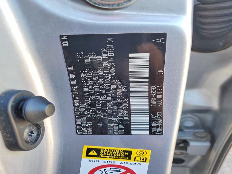 Photo 14 from auction – 2014 TOYOTA HIGHLANDER HYBRID with VIN 5TDDCRFH1ES005397