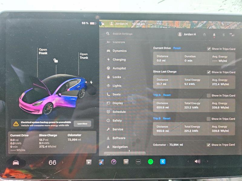 Photo 9 from auction – 2020 TESLA MODEL 3 with VIN 5YJ3E1EC1LF623849