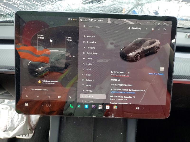 Photo 9 from auction – 2022 TESLA MODEL Y with VIN 7SAYGDEF4NF415692
