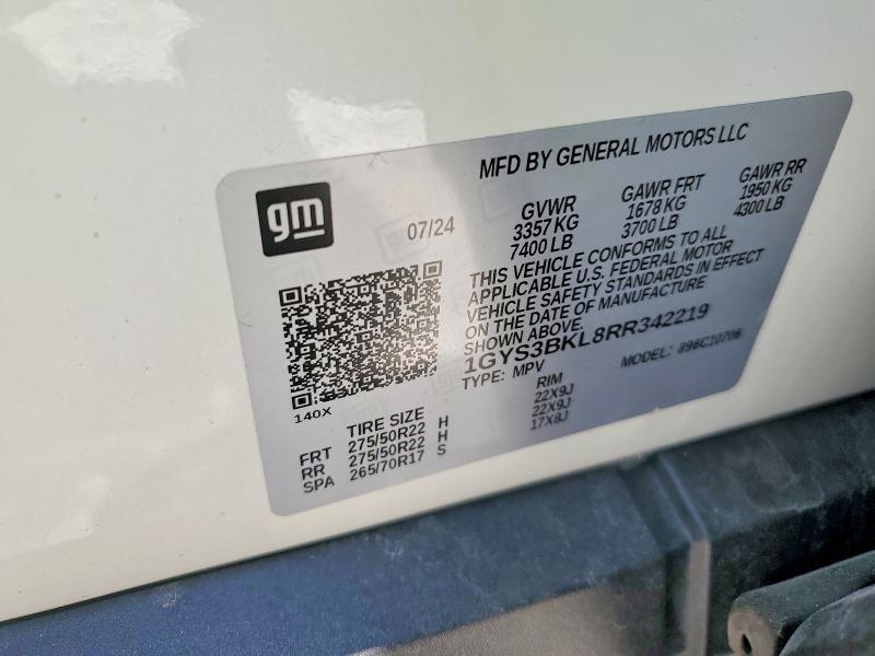 Photo 14 from auction – 2024 CADILLAC ESCALADE with VIN 1GYS3BKL8RR342219