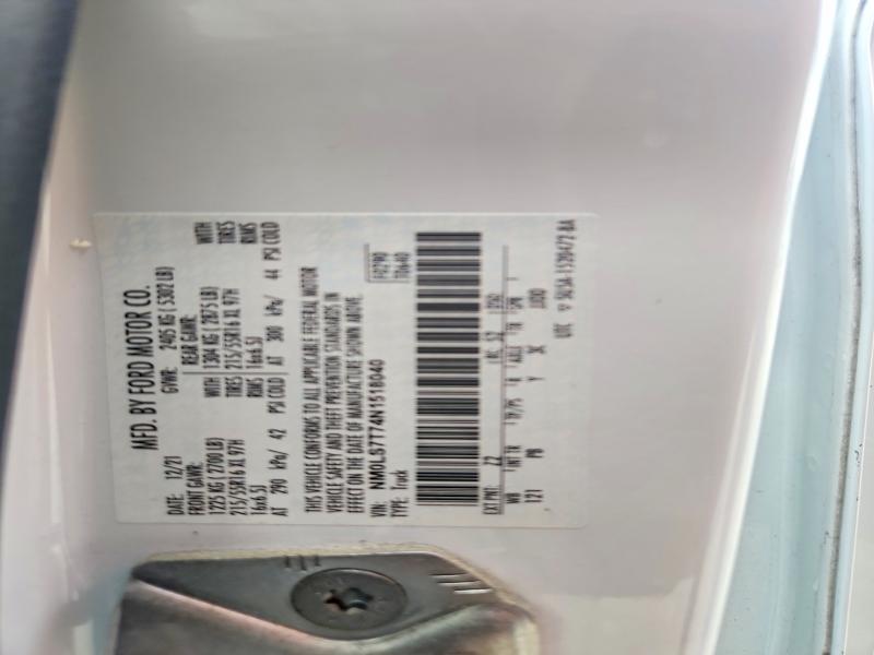 Photo 14 from auction – 2022 FORD TRANSIT CONNECT with VIN NM0LS7T74N1518040