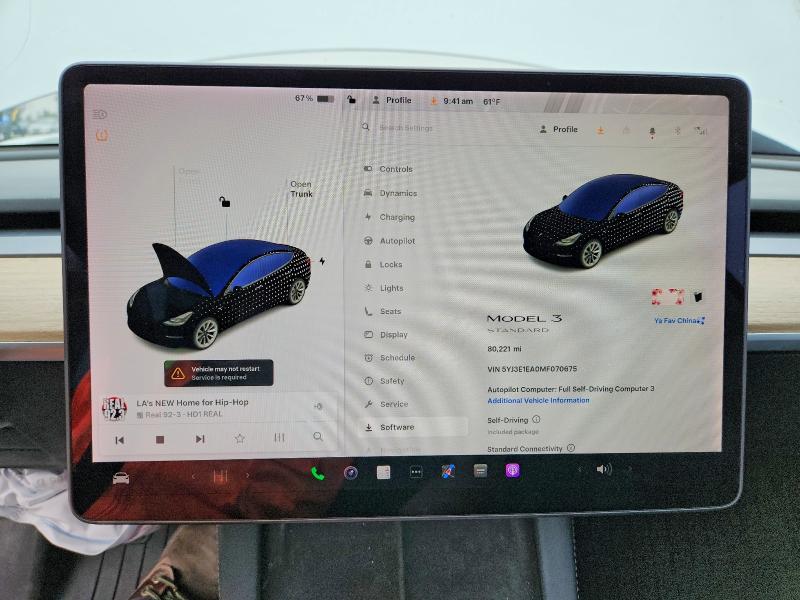 Photo 9 from auction – 2021 TESLA MODEL 3 with VIN 5YJ3E1EA0MF070675