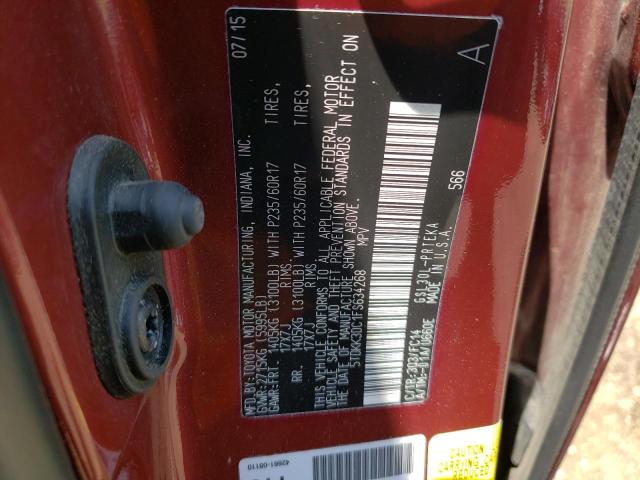 Photo 14 from auction – 2015 TOYOTA SIENNA LE with VIN 5TDKK3DC1FS634268
