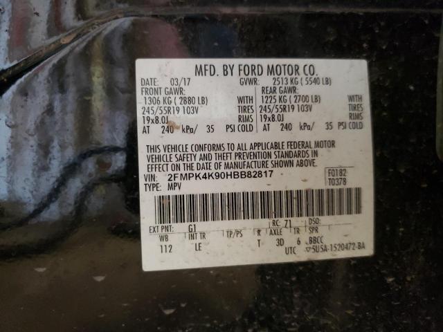 Photo 14 from auction – 2017 FORD EDGE TITAN with VIN 2FMPK4K90HBB82817