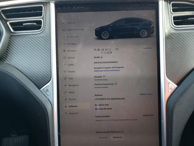 Photo 9 from auction – 2017 TESLA MODEL X with VIN 5YJXCDE26HF045674