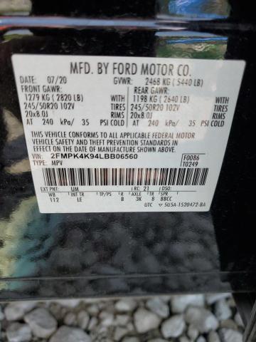 Photo 14 from auction – 2020 FORD EDGE TITAN with VIN 2FMPK4K94LBB06560