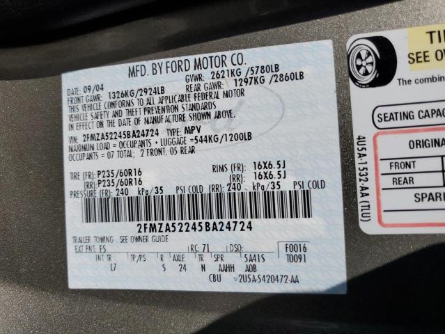 Photo 14 from auction – 2005 FORD FREESTAR S with VIN 2FMZA52245BA24724
