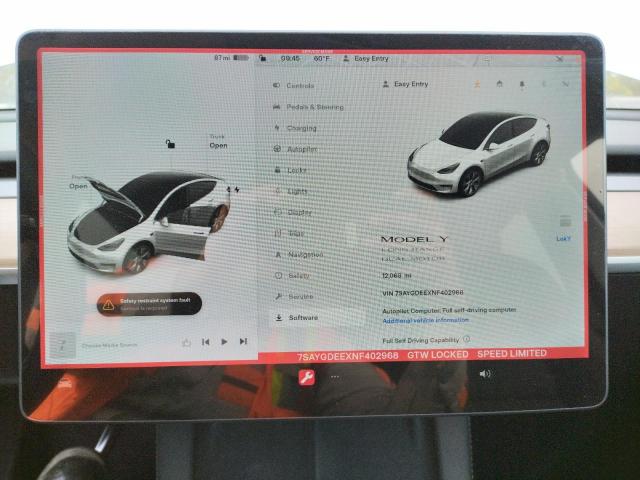 Photo 9 from auction – 2022 TESLA MODEL Y with VIN 7SAYGDEEXNF402968
