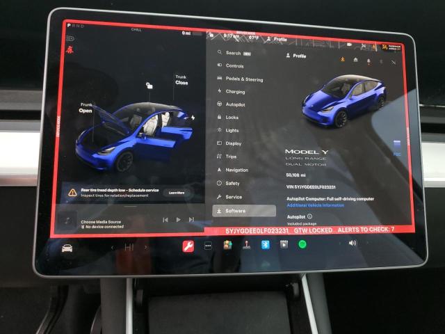 Photo 9 from auction – 2020 TESLA MODEL Y with VIN 5YJYGDEE0LF023231