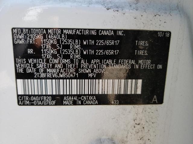 Photo 14 from auction – 2018 TOYOTA RAV4 LE with VIN 2T3BFREV6JW850471