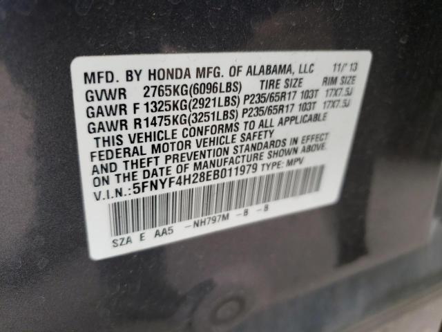 Photo 14 from auction – 2014 HONDA PILOT LX with VIN 5FNYF4H28EB011979