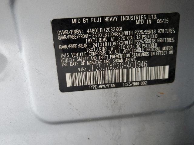 Photo 14 from auction – 2016 SUBARU FORESTER 2 with VIN JF2SJAXC2GH401946