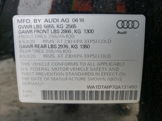 Photo 14 from auction – 2016 AUDI Q5 PREMIUM with VIN WA1D7AFP7GA131450
