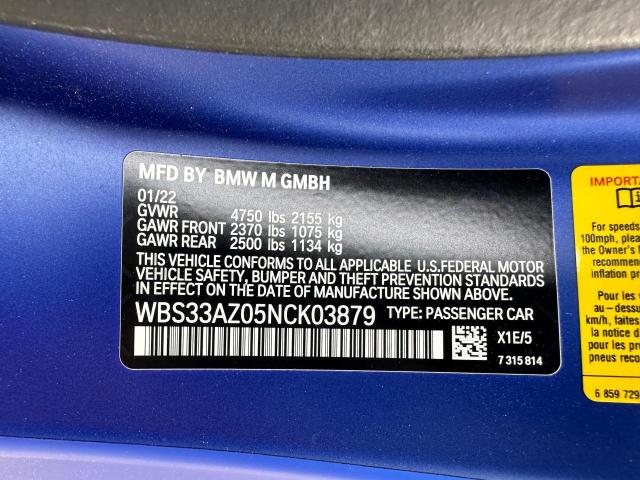 Photo 10 from auction – 2022 BMW M4 COMPETI with VIN WBS33AZ05NCK03879