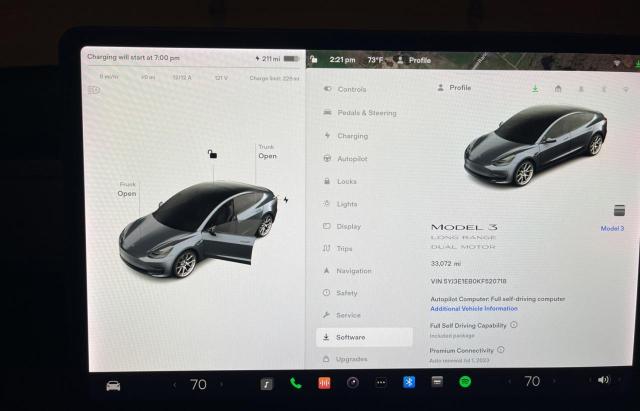 Photo 8 from auction – 2019 TESLA MODEL 3 with VIN 5YJ3E1EB0KF520718