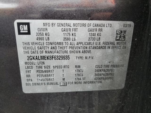 Photo 14 from auction – 2015 GMC TERRAIN SL with VIN 2GKALMEK8F6329935