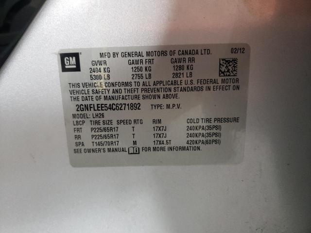 Photo 14 from auction – 2012 CHEVROLET EQUINOX LT with VIN 2GNFLEE54C6271892