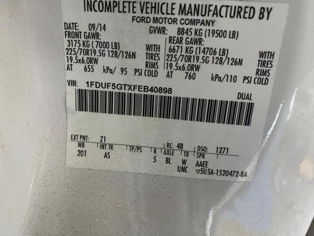 Photo 10 from auction – 2015 FORD F550 SUPER with VIN 1FDUF5GTXFEB40898